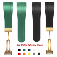22mm Curved End Silicone Watch Band for Rolex Water Ghost Watch Band Replacement WristBand for Men Women Watch Strap Accessories