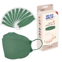 【普惠】醫用口罩成人韓版KF94魚型4D立體(抹茶綠10片/盒)