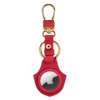 【OMC•植鞣革】AirTag 保護套/牛皮鑰匙圈/感應磁扣保護套94050-紅色(全開孔/半開孔)