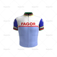1968 Fagor Cycling Jersey Men Retro Short Sleeve Bike Wear clothing Triathlon Mtb Jerseys Cajastur