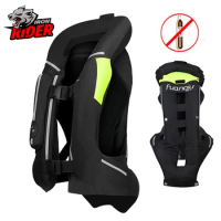 Motorcycle Airbag Vest Reflective Motorcycle Jacket Moto Racing Air Bag System Motocross Protective Airbag Black Fluorescent
