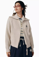 Palladium 女裝鳶尾花 LOGO 雙向拉鏈開襟毛衣