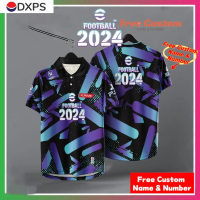 Efootball 2024 FULL SUBLIMATION Jersey [FREECUSTOM NAME NEW DESIGN RETRO COLLAR Viral Tshirt Man Baj