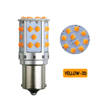 2 X 1156 BA15S LED Car Lights No Hyper Turn Signal Light Bulb Canbus 35SMD Amber