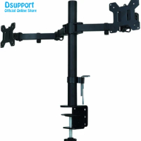 Fully Adjustable Dual Arm LCD LED Monitor Desk Mount Stand Bracket for 13"-27" Screens with 15 degree Tilt MD6442
