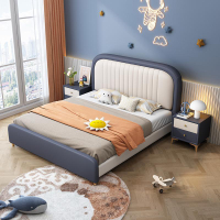 現代簡約兒童床男孩1.5米家用實木床架兒童床1.2米床女孩公主床
