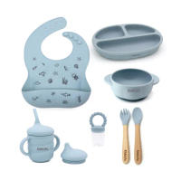 【童趣KidsLife】寶寶餐具彌月禮盒-多色可選(寶寶餐具 矽膠餐盤 彌月 禮盒)