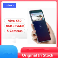 Original Vivo X50 5G Mobile Phone Snapdragon 765G Android 10.0 6.56" 2376x1080 8GB RAM 256GB ROM 48.0MP 20X Zoom Fingerprint
