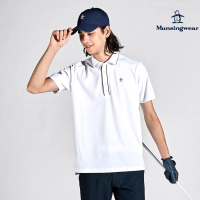 【Munsingwear】企鵝牌 男款白色衣領前襟配色高機能防曬短袖POLO衫 MGTJ2A03