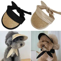 Cat Pet Dog Hat Small Dog Teddy Bear Sunscreen Sun Hat Pastoral Style Decoration Photo Dog Costume Hat for Cat Dog Caps