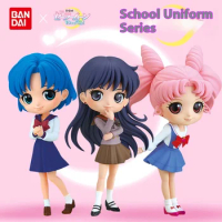 Bandai Sailor Moon Model Qposket Toys Mizuno Ami preppy style Sailor Moon Anime Action Figures Model Assembly Toy Girls Gift