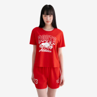 【Roots】Roots女裝- CANADA BOXY 短袖上衣(紅色)