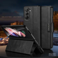 for samsung z fold 5 Luxury Leather Wallet Function Folding Case for Samsung Galaxy Z Fold 5 5G Fold5 Mobile Phone Bag