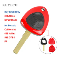 3 Buttons Remote Key Fob Shell Case Cover Replacement for Ferrari 458 Italia 599 GTB California FF