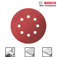 BOSCH博世 紅色圓形自黏砂紙C430 紅色圓型木材砂紙 6片裝 適用砂紙機 GEX 125 12V 18V