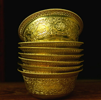 八吉祥供水碗 純銅 供水杯 圣水杯功德銅碗佛教碗 精美 八供杯
