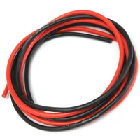1meter Black +1meter Red Silicon Wire 12AWG 14AWG 16AWG 22AWG 24AWG Heatproof Soft Silicone Silica Gel Wire Cable