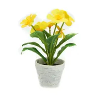 Bunga Artifisial Pansy Dengan Pot - Kuning