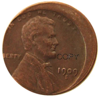 US 1909SVDB One Cent Error with An Off Center Error Copper Copy Coin
