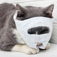 Cat Muzzle Adjustable Fastener Tape Breathable Cat Muzzle Open Design Premium Cloth Anti-Bite Pet Muzzles Healthy Care Products