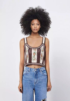 Urban Revivo Flower Embroidered Knit Top