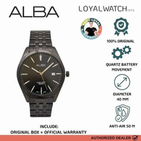 Jam Tangan Alba Pria AS9R09 Hitam Silver Original Garansi Resmi BLACK