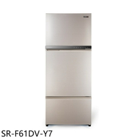 APP下單4%點數★聲寶【SR-F61DV-Y7】605公升三門變頻炫彩金冰箱(含標準安裝)(7-11商品卡1000元)
