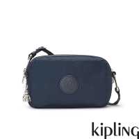 【KIPLING官方旗艦館】質感沉穩藍輕便長方形多袋斜背包-MILDA