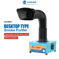 SUNSHINE SS-6604 Mini Portable Fume Extractor Welding Smoke Absorber 3 Layer Filter Dust Purification System for Phone Repair