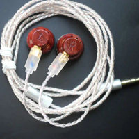 MMCX diy earphones pear wood handmade suitable for shure se215 flat bass headset