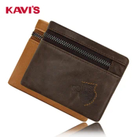 Men's Wallet Leather Men's Short Zipper Bag Coin Purse Leather Wallet Large Capacity Leather Men's Wallet