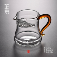 耐熱玻璃分茶器月牙玻璃公道杯尖嘴綠茶杯泡茶杯功夫茶具茶道配件1入