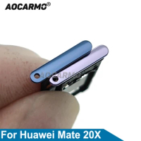 Aocarmo Blue Silver For Huawei Mate 20X Sim Card Tray Holder Nano Slot Replacement Parts