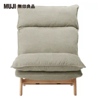 【MUJI 無印良品】高椅背和室沙發/1人座/水洗棉帆布/米色(大型家具配送)