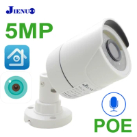 JIENUO Audio POE Camera IP 5MP Outdoor Waterproof HD Cctv Security Video Surveillance Night Vision Infrared IPCam Home Camera