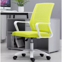 網布辦公椅子（05白框綠網）尼龍脚