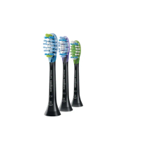 【Philips 飛利浦】Sonicare智能超效刷頭三入組-清潔/護齦/美白各1支-黑HX9073/96