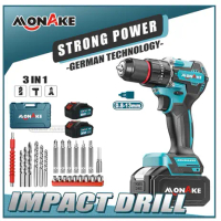 MONAKE Brushless 3in1 Mesin Bor Listrik Bor Baterai Bor Listrik Bor Tanpa kabel Mesin Cordless Screw