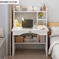 อาหาร home_sick โต๊ะทำงาน ZJ โต๊ะคอมพิวเตอร์พร้อมชั้นวาง โต๊ะไม้มินิมอล โครงสร้างไม้แข็งแรง ！