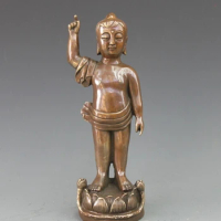 wholesale factory China Buddhism Bronze Copper stand Young Child Boy Sakyamuni Buddha Statue