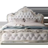 Luxury Queen Double Bed Modern King Headboard Frame Double Bed Girl Wood Sleeping Bedroom Furniture
