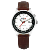 Valentino Coupeau 范倫鐵諾 古柏 世界時間腕錶 白面 咖啡皮帶
