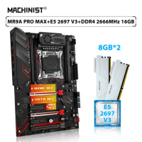 MACHINIST X99 Set MR9A PRO MAX Motherboard LGA 2011-3 Xeon Kit E5 2697 V3 CPU Processor 16GB=2pcs*8GB 2666MHz Memory RAM DDR4SSD