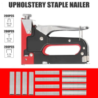 Heavy Duty Tacker Staplers Upholstery Stapler + Nails For Formwork Fixing Craft For Home Decor Carpentry Tools