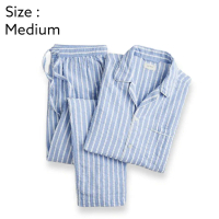 J . Crew Pajama Set In Organic Cotton Seersucker