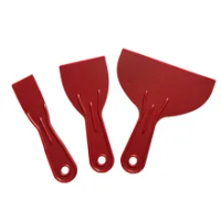 3pcs Hand Tools Job Done Spreader Filler Durable Small Large Spatula Putty Scraper Set Red Wall Floor Easy Clean Reusable Home