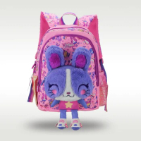 Australia Smiggle original hot-selling children's schoolbag high quality cute purple rabbit plush girl bag 3-6 years old 14 inch
