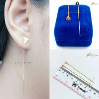 ANTING PERAK ASLI SIER 925 LAPIS EMAS TUSUK PANJANG LOVE UKIR MODEL ITALI PERAK ASLI 925
