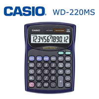 CASIO卡西歐 WD-220MS 商用專業桌上型計算機 防水防塵 12位數 稅金/利率計算 雙電力 原廠保固