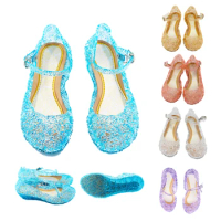 Toddler Infant Kids Baby Girls Summer Crystal Sandals Frozen Princess Jelly High-Heeled Shoes Party Dance Shoes Snow White Shoes